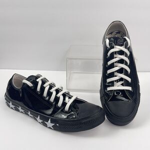 Converse All Star Miley Cyrus Shoes Womens 8.5 Black Patent Star Sneakers Low MC